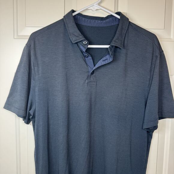 Lululemon Shirt Mens M/L Evolution Polo Performance Golf Casual Navy Blue - Picture 2 of 5